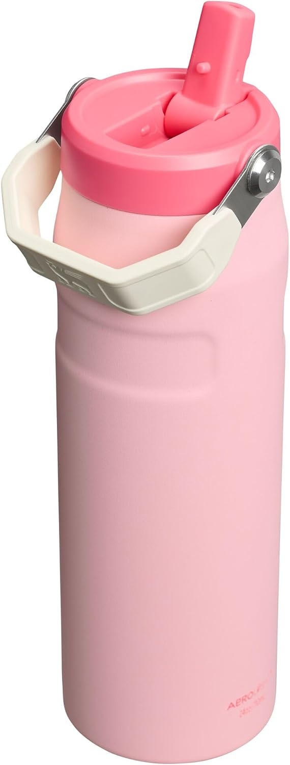 image:imageSTANLEY IceFlow Flip Straw 20 Bottle 24 oz Purple Umbra Easy Carry Handle Twist On Lid and Flip Up Straw Lightweight Water Bottle Insulated Stainless Steel BPAFreeStrawberry Cream