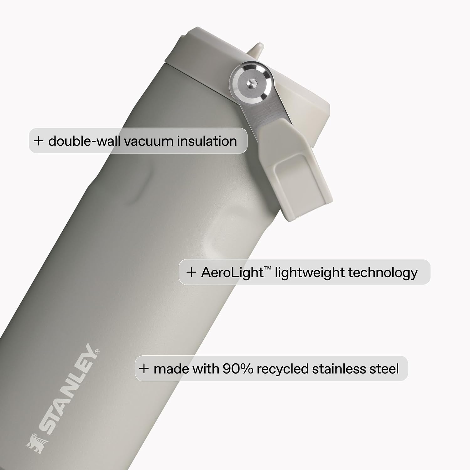 image:imageSTANLEY IceFlow Flip Straw 20 Bottle 24 oz Purple Umbra Easy Carry Handle Twist On Lid and Flip Up Straw Lightweight Water Bottle Insulated Stainless Steel BPAFreeBlue Sky