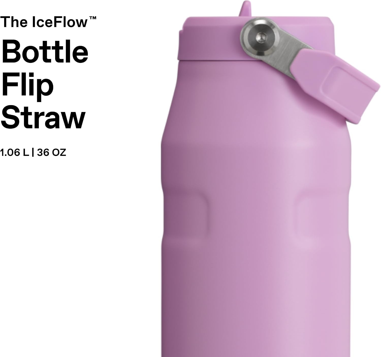 image:imageSTANLEY IceFlow Flip Straw 20 Bottle 24 oz Purple Umbra Easy Carry Handle Twist On Lid and Flip Up Straw Lightweight Water Bottle Insulated Stainless Steel BPAFreeLilac