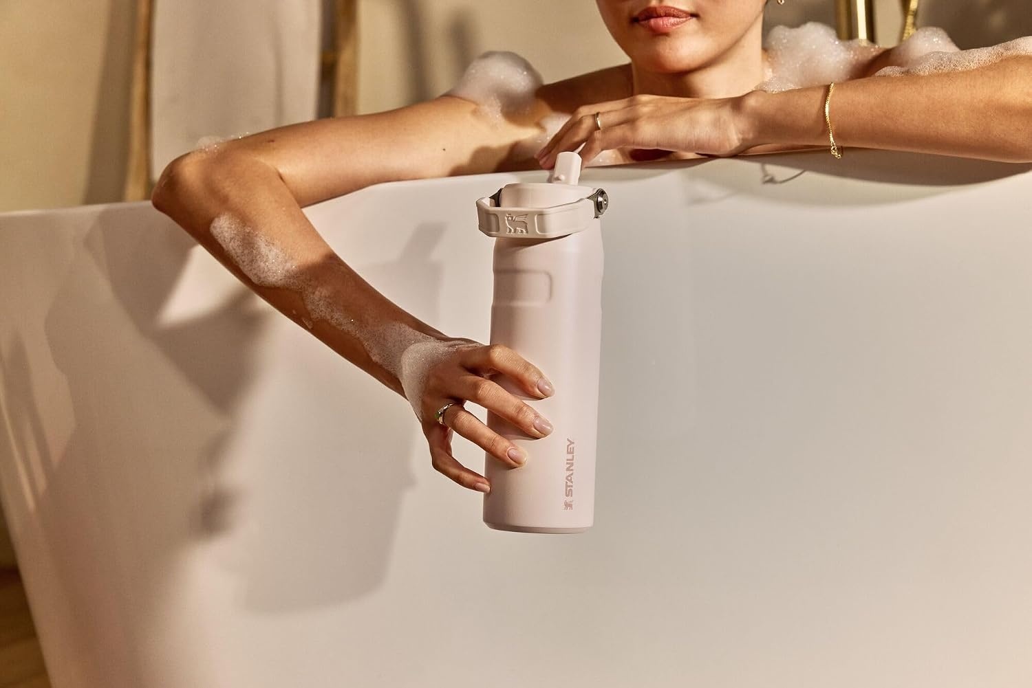 image:imageSTANLEY IceFlow Flip Straw 20 Bottle 24 oz Purple Umbra Easy Carry Handle Twist On Lid and Flip Up Straw Lightweight Water Bottle Insulated Stainless Steel BPAFreeRose Quartz