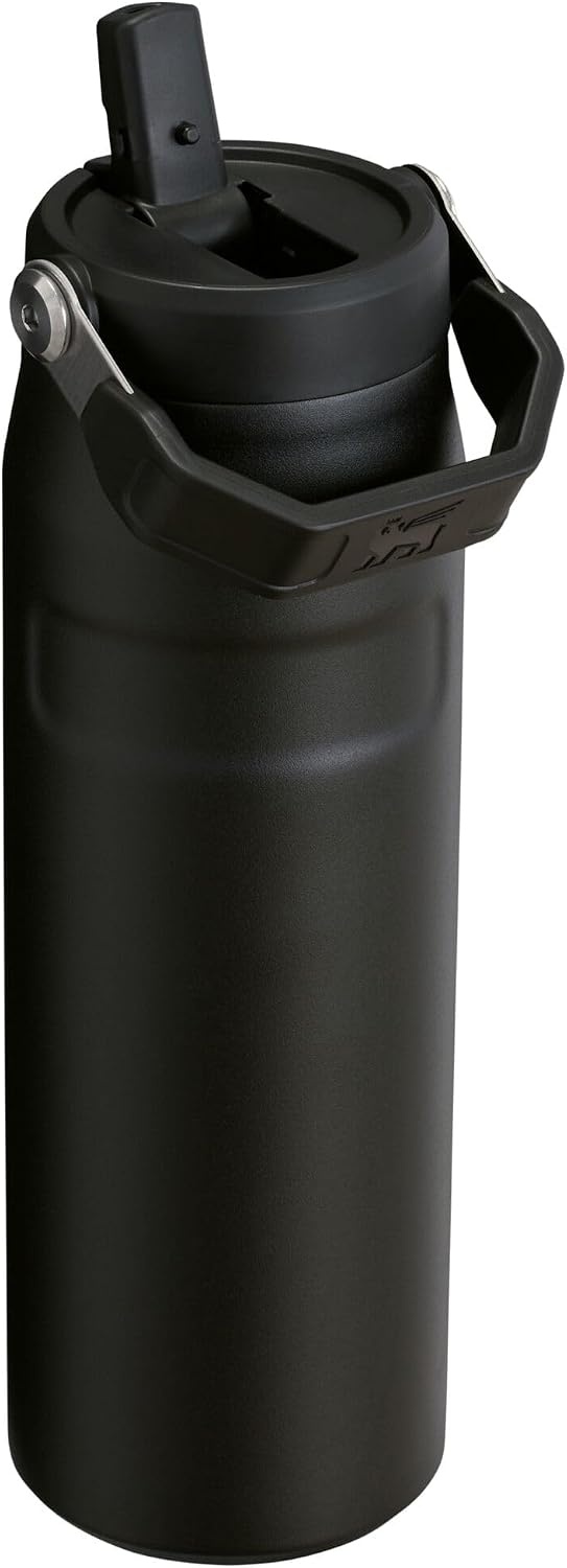 image:imageSTANLEY IceFlow Flip Straw 20 Bottle 24 oz Purple Umbra Easy Carry Handle Twist On Lid and Flip Up Straw Lightweight Water Bottle Insulated Stainless Steel BPAFreeBlack