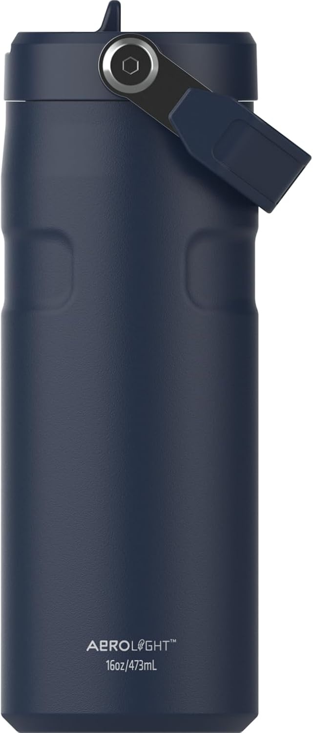 image:imageSTANLEY IceFlow Flip Straw 20 Bottle 24 oz Purple Umbra Easy Carry Handle Twist On Lid and Flip Up Straw Lightweight Water Bottle Insulated Stainless Steel BPAFreeDark Navy