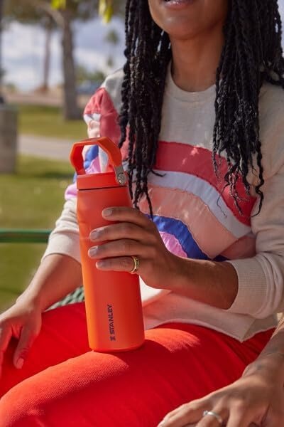 image:imageSTANLEY IceFlow Flip Straw 20 Bottle 24 oz Purple Umbra Easy Carry Handle Twist On Lid and Flip Up Straw Lightweight Water Bottle Insulated Stainless Steel BPAFreeLilac