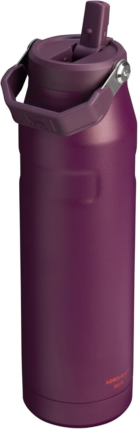 image:imageSTANLEY IceFlow Flip Straw 20 Bottle 24 oz Purple Umbra Easy Carry Handle Twist On Lid and Flip Up Straw Lightweight Water Bottle Insulated Stainless Steel BPAFreePlum