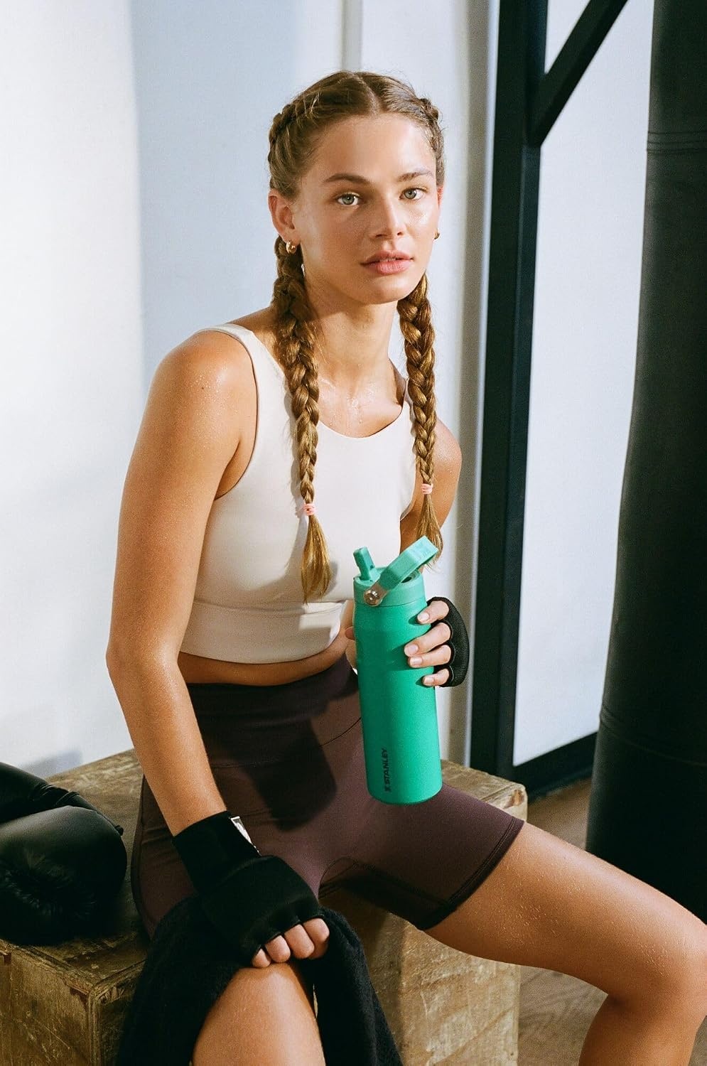 image:imageSTANLEY IceFlow Flip Straw 20 Bottle 24 oz Purple Umbra Easy Carry Handle Twist On Lid and Flip Up Straw Lightweight Water Bottle Insulated Stainless Steel BPAFreeLilac