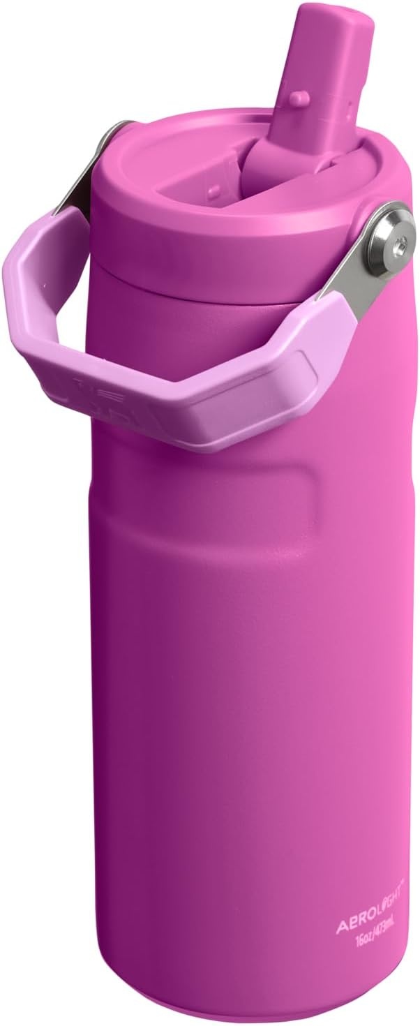 image:imageSTANLEY IceFlow Flip Straw 20 Bottle 24 oz Purple Umbra Easy Carry Handle Twist On Lid and Flip Up Straw Lightweight Water Bottle Insulated Stainless Steel BPAFreeDark Blossom