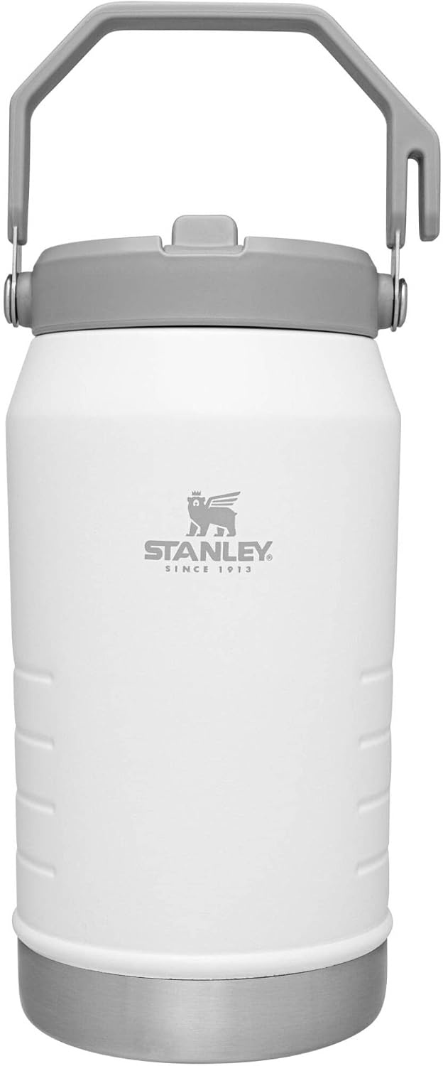 image:imageSTANLEY IceFlow Flip Straw 20 Jug 64 oz Black Interfusion Easy Carry Handle Twist On Lid and Flip Up Straw Leakproof Water Bottle Insulated Stainless Steel BPAFreePolar