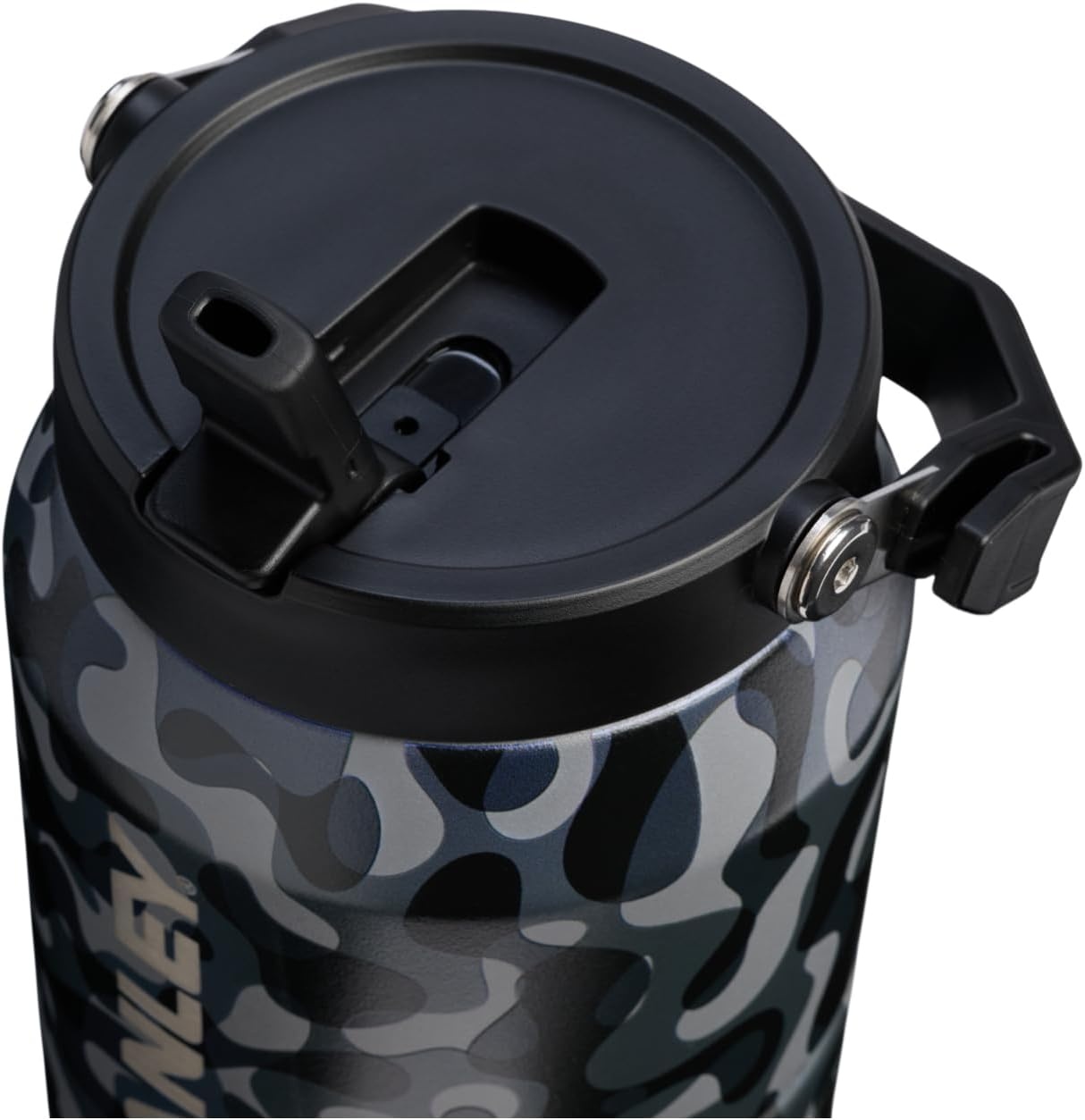 image:imageSTANLEY IceFlow Flip Straw 20 Jug 64 oz Black Interfusion Easy Carry Handle Twist On Lid and Flip Up Straw Leakproof Water Bottle Insulated Stainless Steel BPAFreeBlack Interfusion