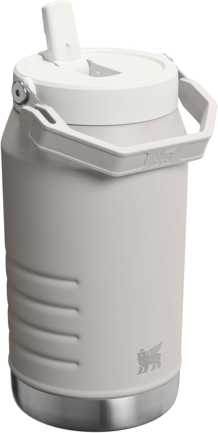 image:imageSTANLEY IceFlow Flip Straw 20 Jug 64 oz Black Interfusion Easy Carry Handle Twist On Lid and Flip Up Straw Leakproof Water Bottle Insulated Stainless Steel BPAFreeAsh