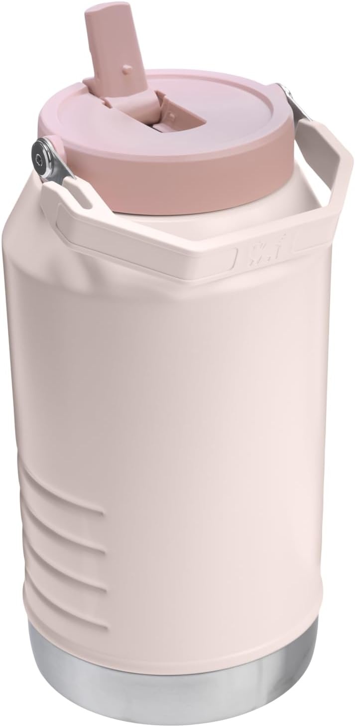 image:imageSTANLEY IceFlow Flip Straw 20 Jug 64 oz Black Interfusion Easy Carry Handle Twist On Lid and Flip Up Straw Leakproof Water Bottle Insulated Stainless Steel BPAFreeRose Quartz 20 VRT