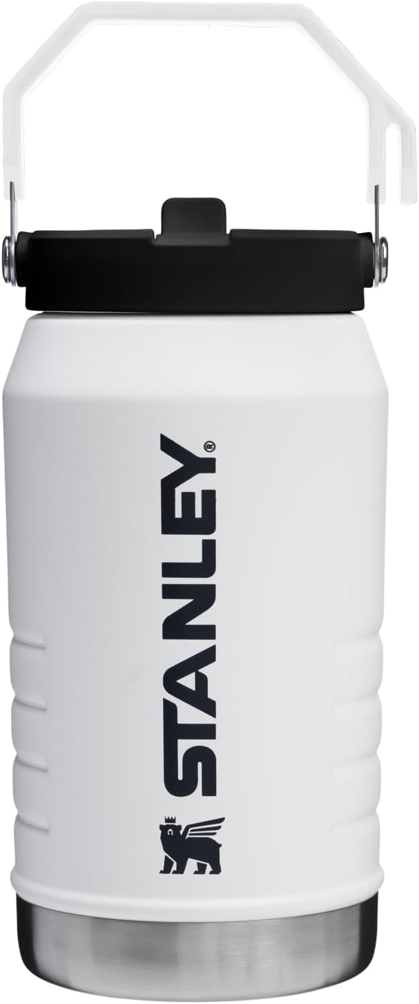 image:imageSTANLEY IceFlow Flip Straw 20 Jug 64 oz Black Interfusion Easy Carry Handle Twist On Lid and Flip Up Straw Leakproof Water Bottle Insulated Stainless Steel BPAFreeChalk