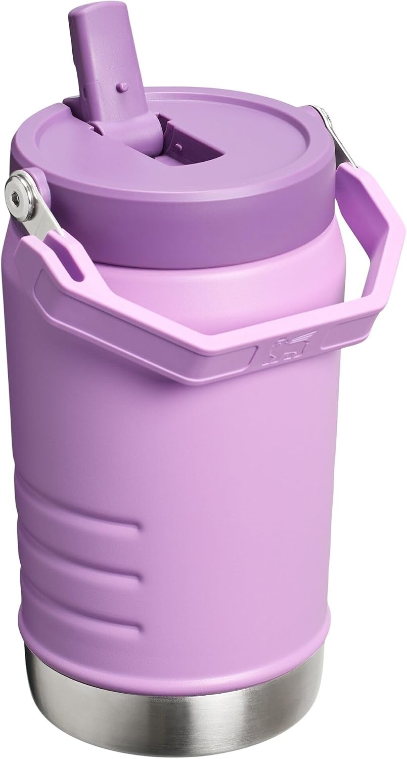 image:imageSTANLEY IceFlow Flip Straw 20 Jug 64 oz Black Interfusion Easy Carry Handle Twist On Lid and Flip Up Straw Leakproof Water Bottle Insulated Stainless Steel BPAFreeLilac 20