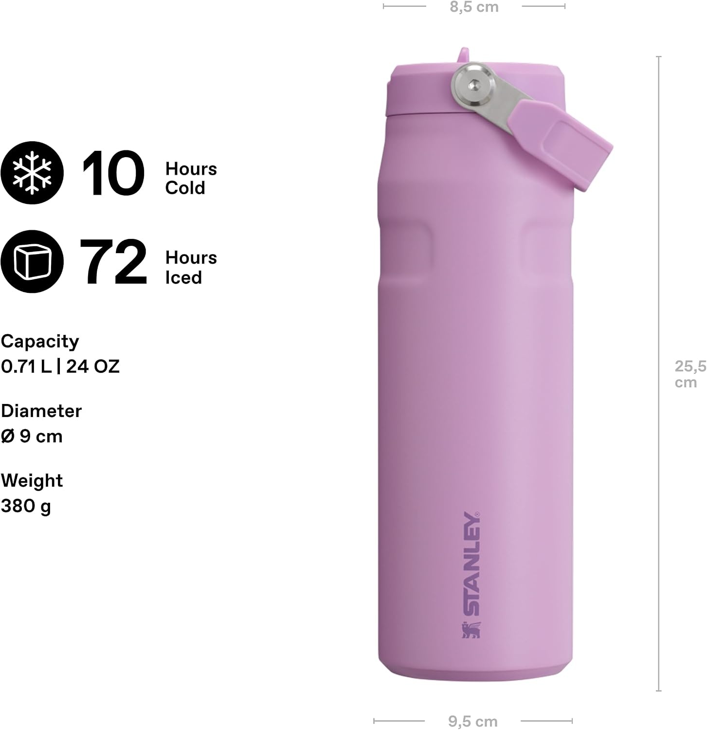 image:imageStanley 1913 Flip Straw Sports Water Bottle 07L Pacific HypergripLilac