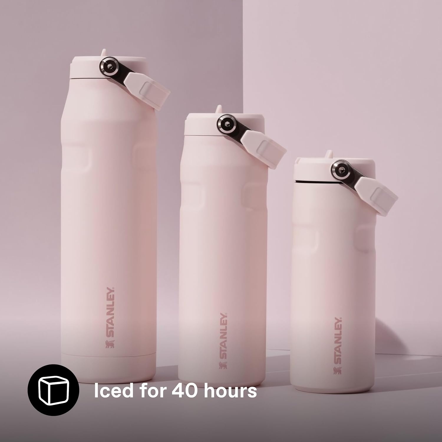 image:imageStanley 1913 Flip Straw Sports Water Bottle 07L Pacific HypergripRose Quartz