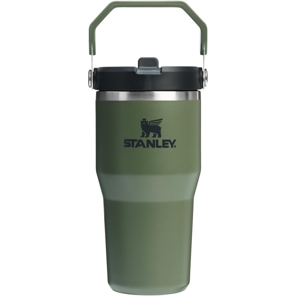 image:imageSTANLEY IceFlow 20 Flip Straw Tumbler 30 oz Pacific Hypergrip Easy Carry Handle Twist On Lid and Flip Up Straw Leak Resistant Water Bottle Insulated Stainless Steel BPAFreeDried Pine