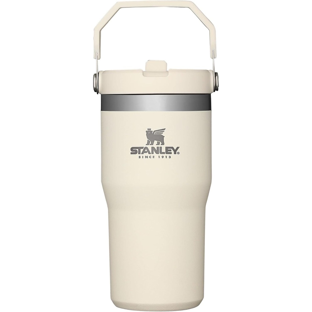 image:imageSTANLEY IceFlow 20 Flip Straw Tumbler 30 oz Pacific Hypergrip Easy Carry Handle Twist On Lid and Flip Up Straw Leak Resistant Water Bottle Insulated Stainless Steel BPAFreeCream