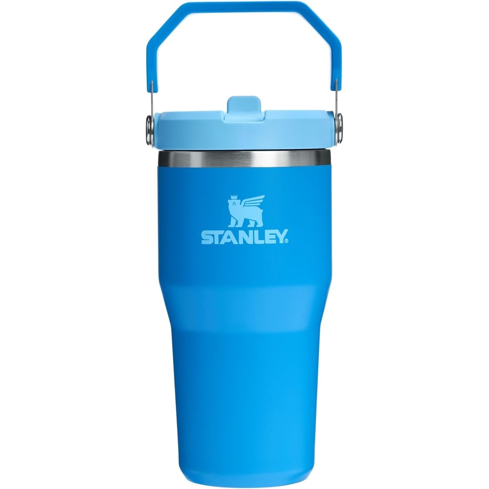 image:imageSTANLEY IceFlow 20 Flip Straw Tumbler 30 oz Pacific Hypergrip Easy Carry Handle Twist On Lid and Flip Up Straw Leak Resistant Water Bottle Insulated Stainless Steel BPAFreeAzure 20