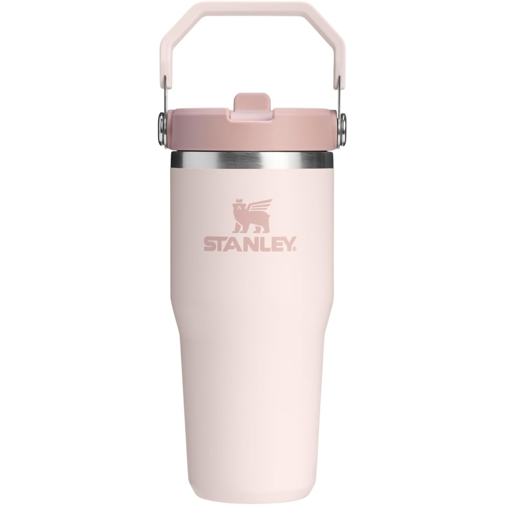 image:imageSTANLEY IceFlow 20 Flip Straw Tumbler 30 oz Pacific Hypergrip Easy Carry Handle Twist On Lid and Flip Up Straw Leak Resistant Water Bottle Insulated Stainless Steel BPAFreeRose Quartz 20