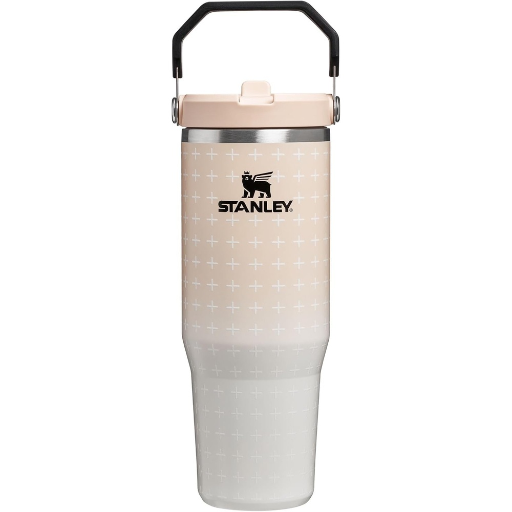 image:imageSTANLEY IceFlow 20 Flip Straw Tumbler 30 oz Pacific Hypergrip Easy Carry Handle Twist On Lid and Flip Up Straw Leak Resistant Water Bottle Insulated Stainless Steel BPAFreeChampagne Plus