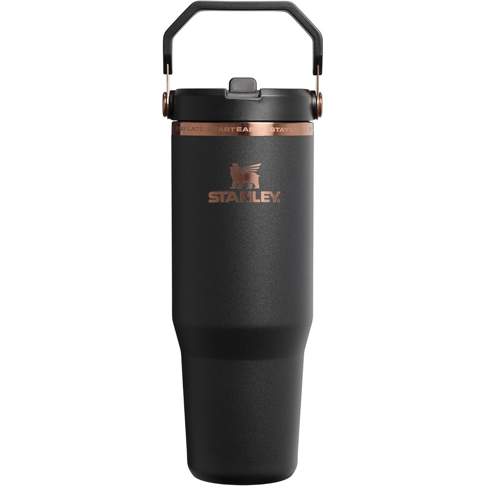 image:imageSTANLEY IceFlow 20 Flip Straw Tumbler 30 oz Pacific Hypergrip Easy Carry Handle Twist On Lid and Flip Up Straw Leak Resistant Water Bottle Insulated Stainless Steel BPAFreeMessi Goat Black