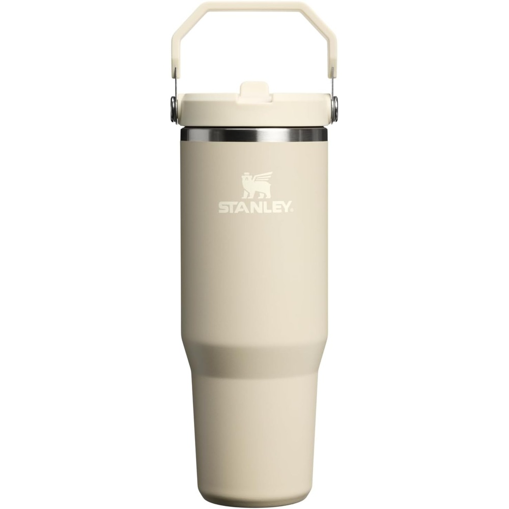 image:imageSTANLEY IceFlow 20 Flip Straw Tumbler 30 oz Pacific Hypergrip Easy Carry Handle Twist On Lid and Flip Up Straw Leak Resistant Water Bottle Insulated Stainless Steel BPAFreeToasted Almond