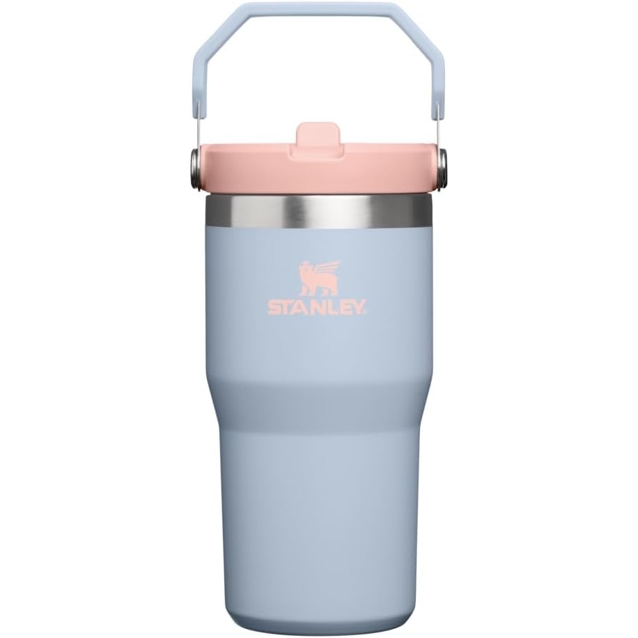image:imageSTANLEY IceFlow 20 Flip Straw Tumbler 30 oz Pacific Hypergrip Easy Carry Handle Twist On Lid and Flip Up Straw Leak Resistant Water Bottle Insulated Stainless Steel BPAFreeBlue Dream
