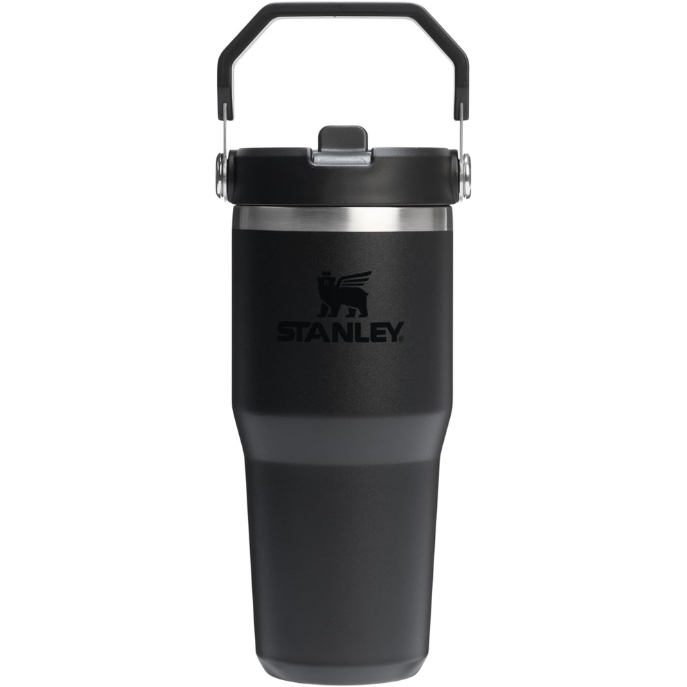 image:imageSTANLEY IceFlow 20 Flip Straw Tumbler 30 oz Pacific Hypergrip Easy Carry Handle Twist On Lid and Flip Up Straw Leak Resistant Water Bottle Insulated Stainless Steel BPAFreeBlack 20