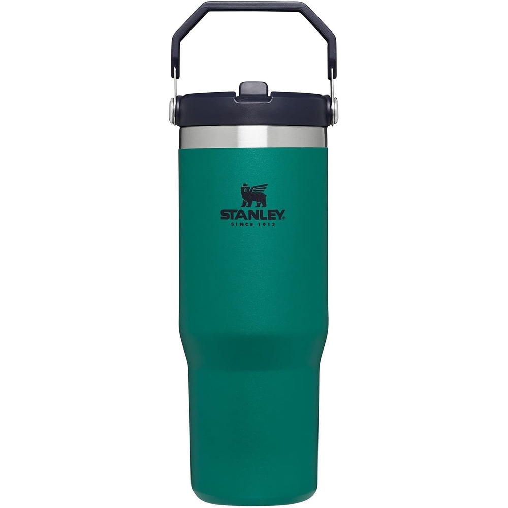 image:imageSTANLEY IceFlow 20 Flip Straw Tumbler 30 oz Pacific Hypergrip Easy Carry Handle Twist On Lid and Flip Up Straw Leak Resistant Water Bottle Insulated Stainless Steel BPAFreeTidepool