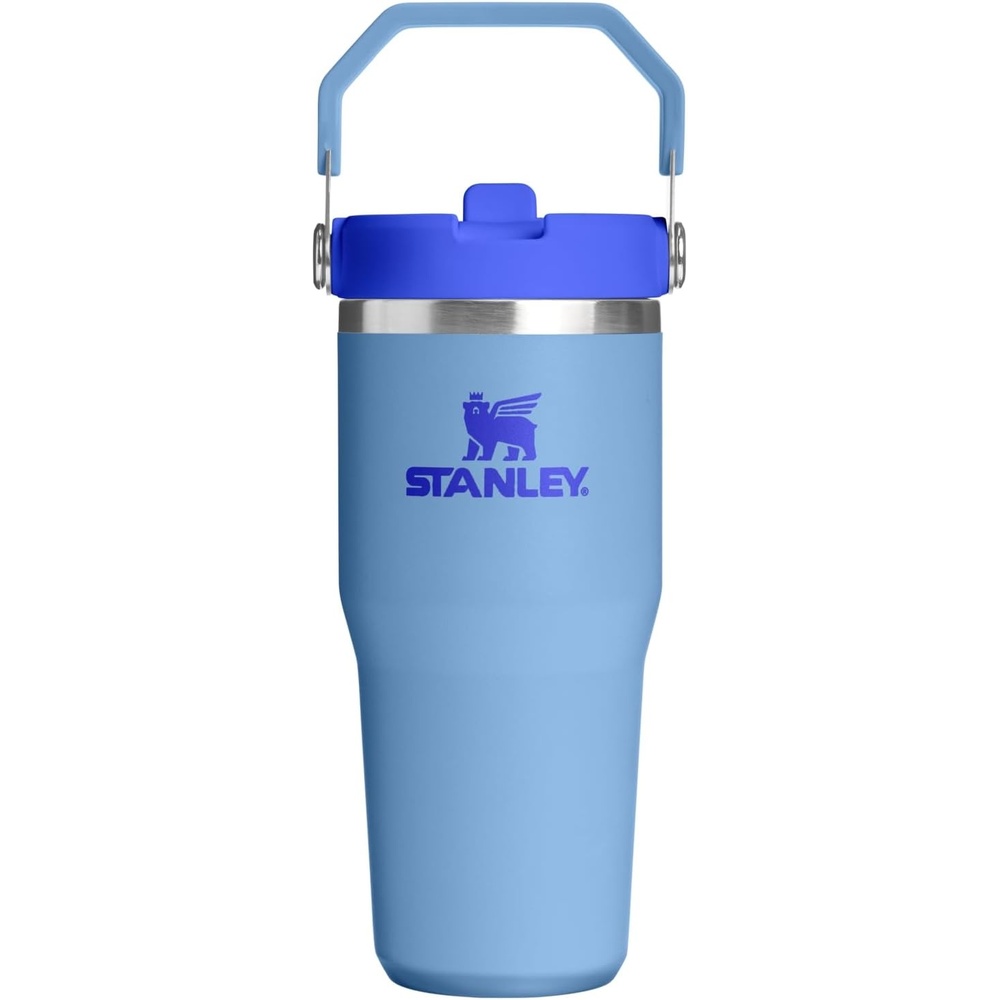 image:imageSTANLEY IceFlow 20 Flip Straw Tumbler 30 oz Pacific Hypergrip Easy Carry Handle Twist On Lid and Flip Up Straw Leak Resistant Water Bottle Insulated Stainless Steel BPAFreeBlue Sky
