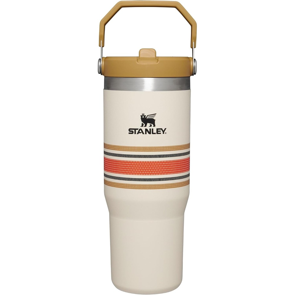image:imageSTANLEY IceFlow 20 Flip Straw Tumbler 30 oz Pacific Hypergrip Easy Carry Handle Twist On Lid and Flip Up Straw Leak Resistant Water Bottle Insulated Stainless Steel BPAFreeCream Mesh