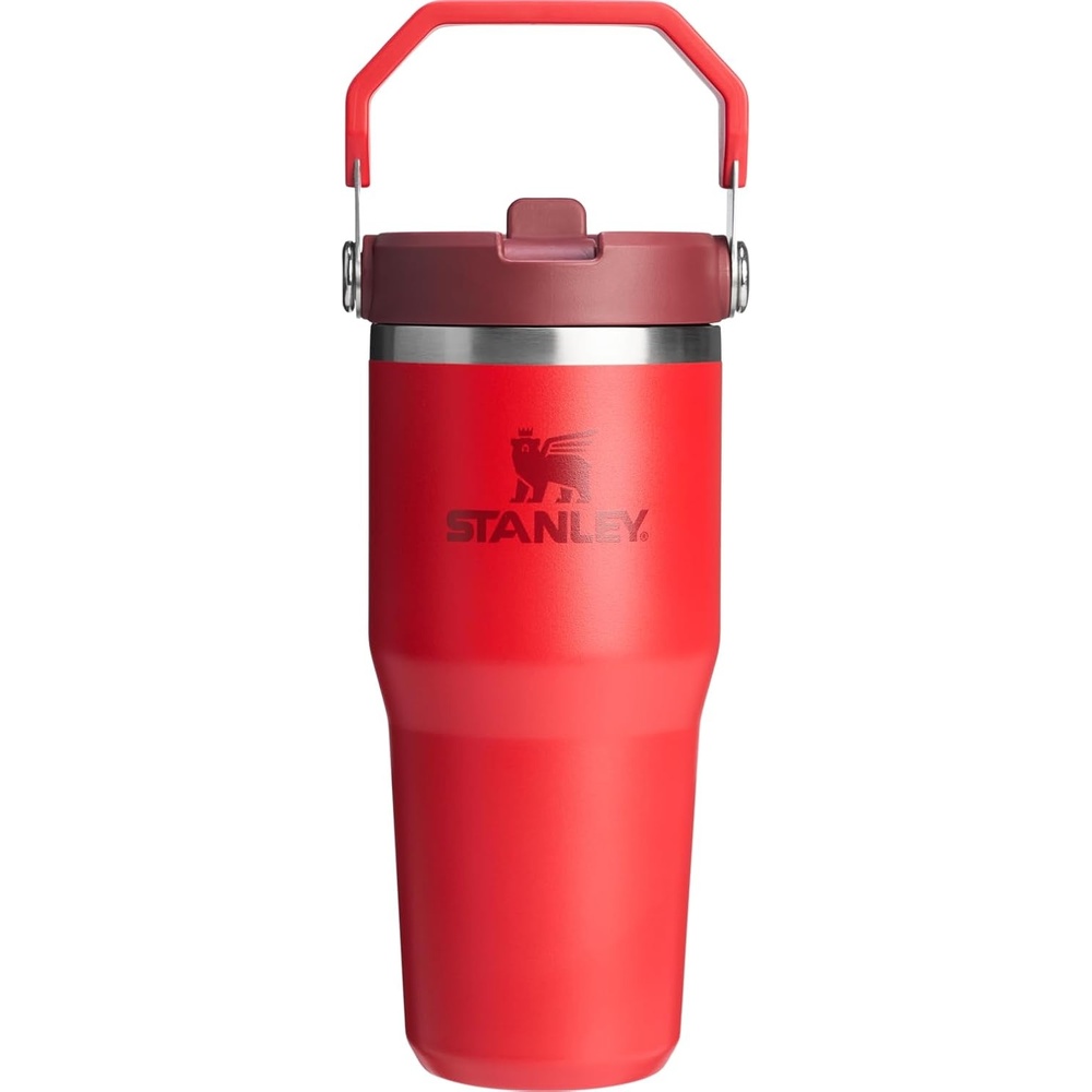 image:imageSTANLEY IceFlow 20 Flip Straw Tumbler 30 oz Pacific Hypergrip Easy Carry Handle Twist On Lid and Flip Up Straw Leak Resistant Water Bottle Insulated Stainless Steel BPAFreeChili Red