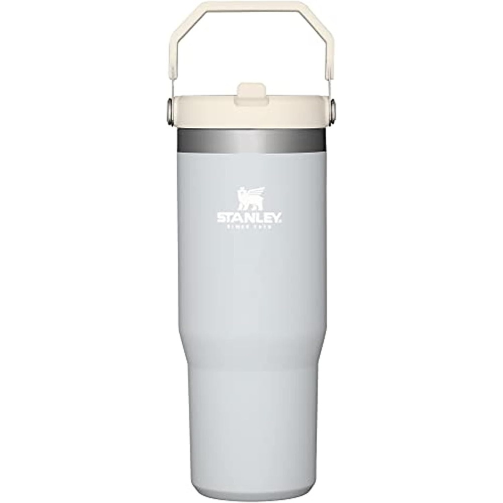 image:imageSTANLEY IceFlow 20 Flip Straw Tumbler 30 oz Pacific Hypergrip Easy Carry Handle Twist On Lid and Flip Up Straw Leak Resistant Water Bottle Insulated Stainless Steel BPAFreeCloud