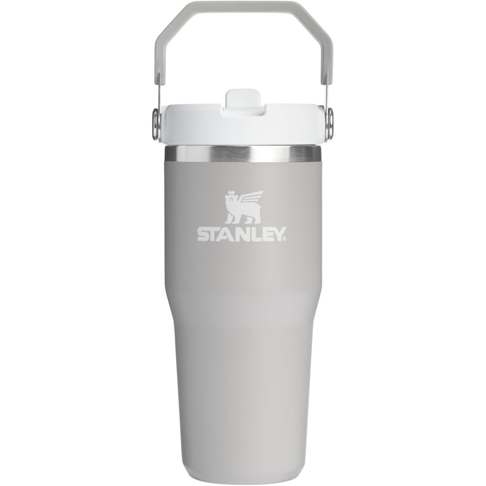 image:imageSTANLEY IceFlow 20 Flip Straw Tumbler 30 oz Pacific Hypergrip Easy Carry Handle Twist On Lid and Flip Up Straw Leak Resistant Water Bottle Insulated Stainless Steel BPAFreeAsh 20