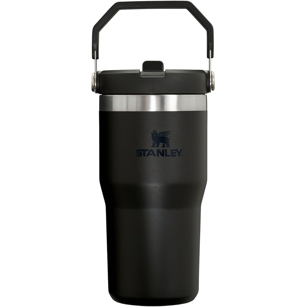 image:imageSTANLEY IceFlow 20 Flip Straw Tumbler 30 oz Pacific Hypergrip Easy Carry Handle Twist On Lid and Flip Up Straw Leak Resistant Water Bottle Insulated Stainless Steel BPAFreeBlack