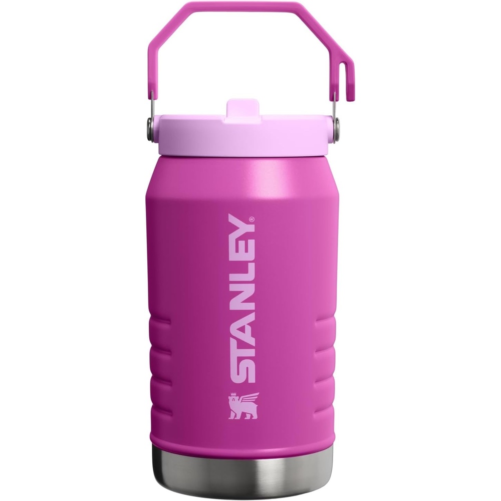 image:imageSTANLEY IceFlow Flip Straw 20 Jug 64 oz Black Interfusion Easy Carry Handle Twist On Lid and Flip Up Straw Leakproof Water Bottle Insulated Stainless Steel BPAFreeDark Blossom