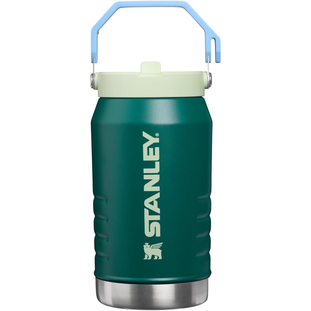 image:imageSTANLEY IceFlow Flip Straw 20 Jug 64 oz Black Interfusion Easy Carry Handle Twist On Lid and Flip Up Straw Leakproof Water Bottle Insulated Stainless Steel BPAFreeEmerald Honeydew