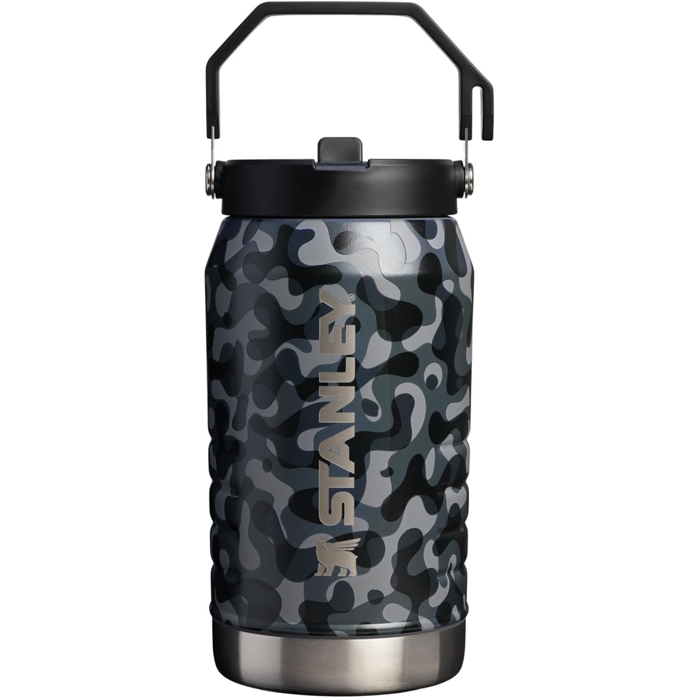 image:imageSTANLEY IceFlow Flip Straw 20 Jug 64 oz Black Interfusion Easy Carry Handle Twist On Lid and Flip Up Straw Leakproof Water Bottle Insulated Stainless Steel BPAFreeBlack Interfusion
