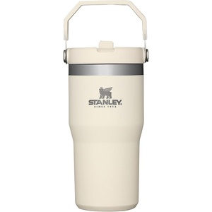 STANLEY IceFlow 2.0 Flip Straw Tumbler, 30 oz, Pacific Hypergrip | Easy Carry Handle | Twist On Lid and Flip Up Straw | Leak Resistant Water Bottle | Insulated Stainless Steel | BPA-Free(Cream)