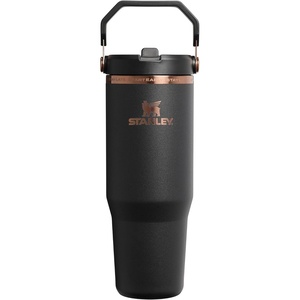 STANLEY IceFlow 2.0 Flip Straw Tumbler, 30 oz, Pacific Hypergrip | Easy Carry Handle | Twist On Lid and Flip Up Straw | Leak Resistant Water Bottle | Insulated Stainless Steel | BPA-Free(Messi Goat Black)