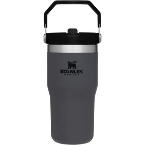 STANLEY IceFlow 2.0 Flip Straw Tumbler, 30 oz, Pacific Hypergrip | Easy Carry Handle | Twist On Lid and Flip Up Straw | Leak Resistant Water Bottle | Insulated Stainless Steel | BPA-Free(Charcoal)