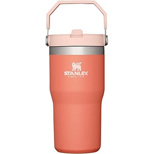 STANLEY IceFlow 2.0 Flip Straw Tumbler, 30 oz, Pacific Hypergrip | Easy Carry Handle | Twist On Lid and Flip Up Straw | Leak Resistant Water Bottle | Insulated Stainless Steel | BPA-Free(Grapefruit)