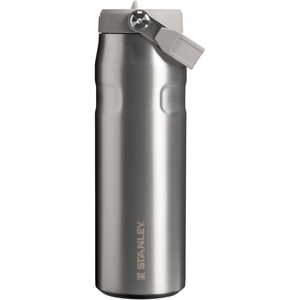 STANLEY IceFlow Flip Straw 2.0 Bottle, 24 oz, Purple Umbra | Easy Carry Handle | Twist On Lid and Flip Up Straw | Lightweight Water Bottle | Insulated Stainless Steel | BPA-Free(Stainless Steel Ash)