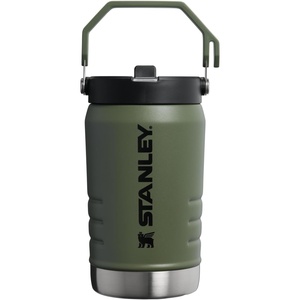 STANLEY IceFlow Flip Straw 2.0 Jug, 64 oz, Black Interfusion | Easy Carry Handle | Twist On Lid and Flip Up Straw | Leakproof Water Bottle | Insulated Stainless Steel | BPA-Free(Dried Pine)