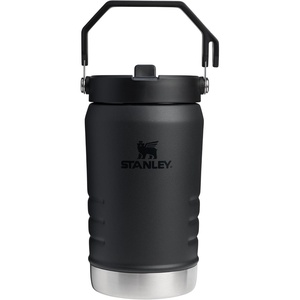 STANLEY IceFlow Flip Straw 2.0 Jug, 64 oz, Black Interfusion | Easy Carry Handle | Twist On Lid and Flip Up Straw | Leakproof Water Bottle | Insulated Stainless Steel | BPA-Free(Negro)