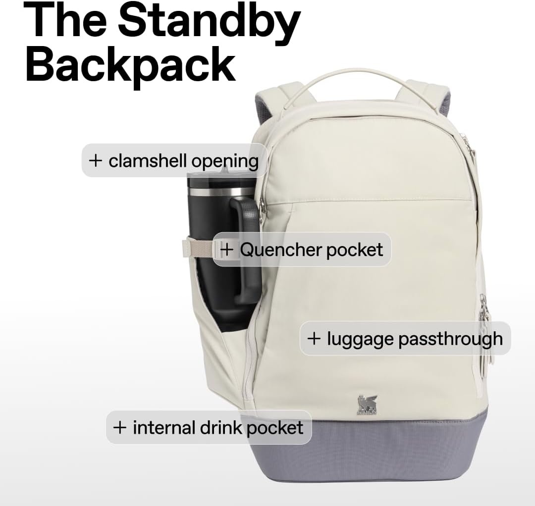 image:imageSTANLEY Standby Tote Bag Toast Laptop Sleeve Water Bottle Pocket Luggage PassThrough Adjustable amp Removable Crossbody Strap Structured amp DurableDried Pine