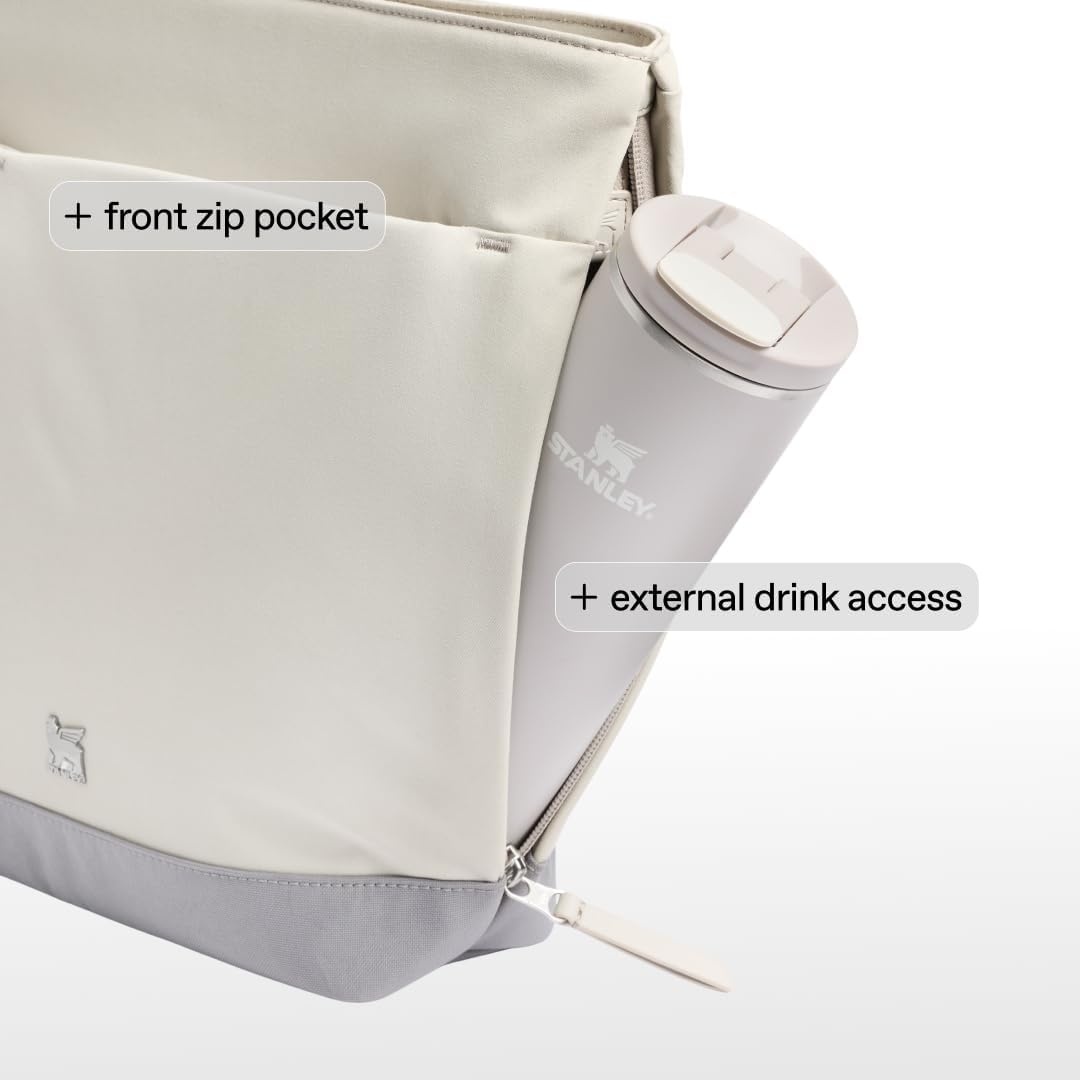 image:imageSTANLEY Standby Tote Bag Toast Laptop Sleeve Water Bottle Pocket Luggage PassThrough Adjustable amp Removable Crossbody Strap Structured amp DurableDried Pine