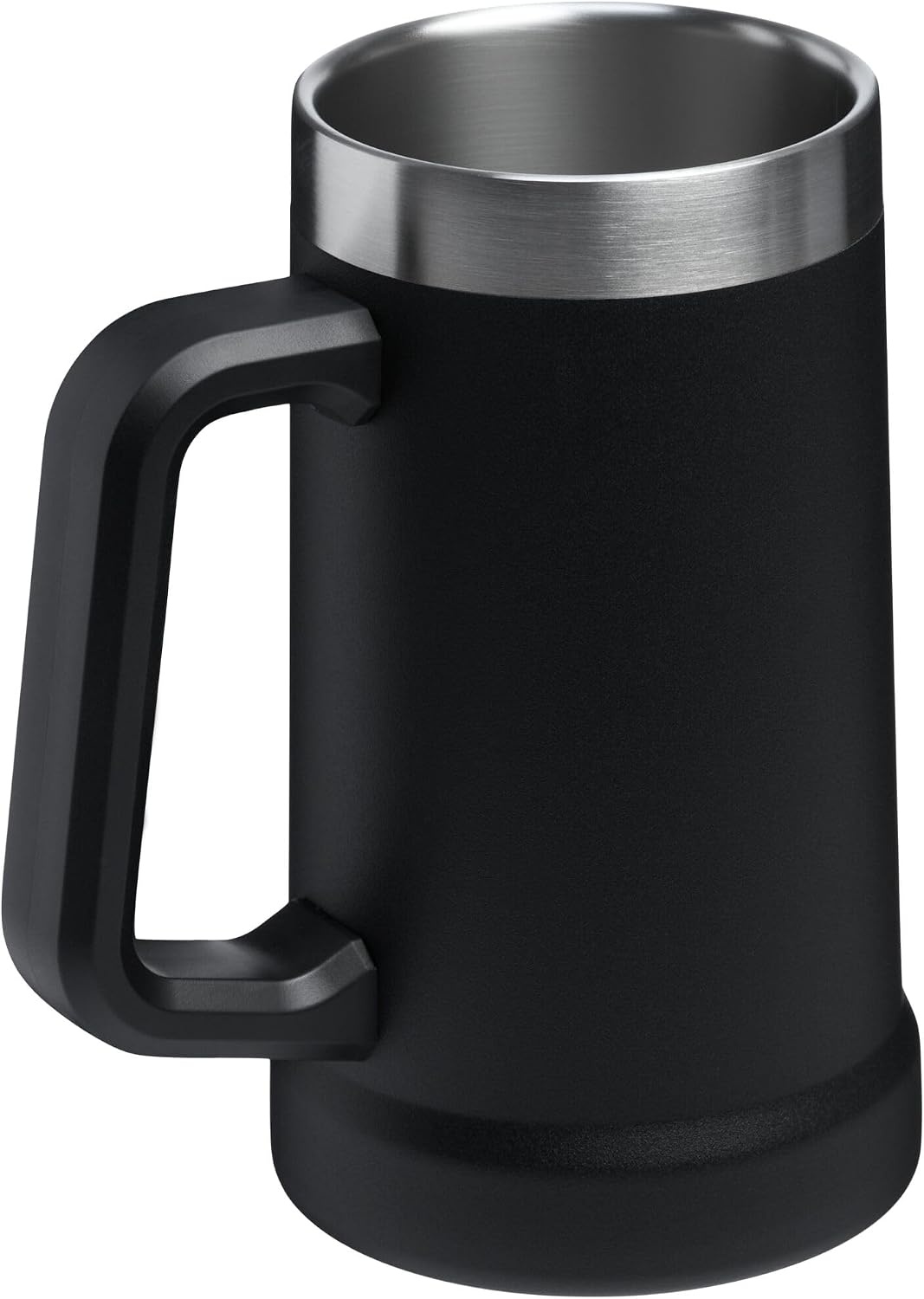 image:imageSTANLEY StayChill Beer Stein 24 oz Heavy Duty Big Grip Handle Beer Tumbler Drink Cup Holds 2 Cans Insulated Stainless Steel Party Mug BPAFree Black 20Black 20