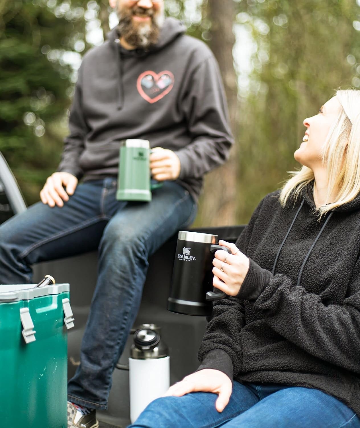 image:imageSTANLEY StayChill Beer Stein 24 oz Heavy Duty Big Grip Handle Beer Tumbler Drink Cup Holds 2 Cans Insulated Stainless Steel Party Mug BPAFree Black 20Matte Black