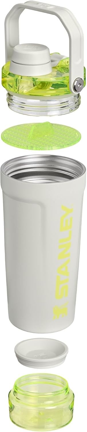 image:imageSTANLEY Vitalize Shaker Bottle 20 oz Azure Leakproof Shaker Bottle FastFlow Spout Removable Strainer EasyGrip Handle Base Container DoubleWall InsulationPale Stone Atomic