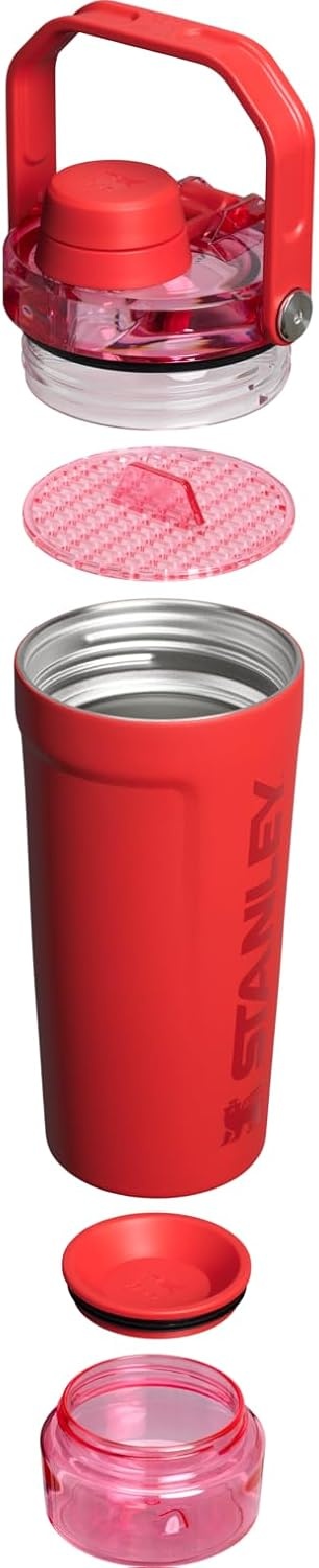 image:imageSTANLEY Vitalize Shaker Bottle 20 oz Azure Leakproof Shaker Bottle FastFlow Spout Removable Strainer EasyGrip Handle Base Container DoubleWall InsulationChili Red